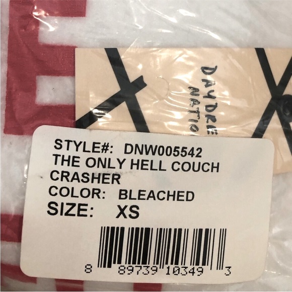 Daydream Nation Dolls Kill Only Hell Couch Crasher Oversized White Sweatshirt - Picture 8 of 8